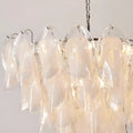 Detailed textured glass panels of Altavilla Murano Glass Chandelier