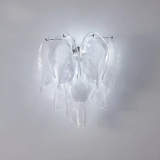 altavilla murano glass wall sconce with cool white illumination and sculptural glass panels