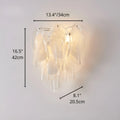 altavilla murano glass wall sconce dimensions diagram showing width height and depth measurements