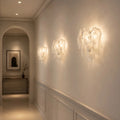 multiple altavilla murano glass wall sconces installed in luxury hallway interior