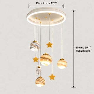 Astrielle chandelier dimensions: 45 cm diameter and adjustable height up to 150 cm
