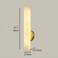 Aurora alabaster wall sconce 15.7 inch 40 cm size with brass wall mount dimensions diagram
