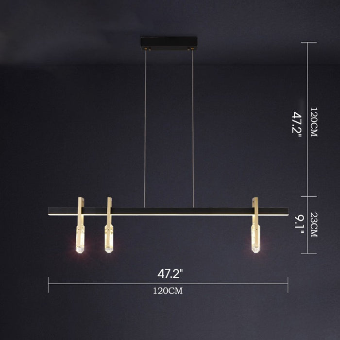 MIRODEMI® Postmodern Copper Crystal LED Pendant Lamp for Living Room, Kitchen