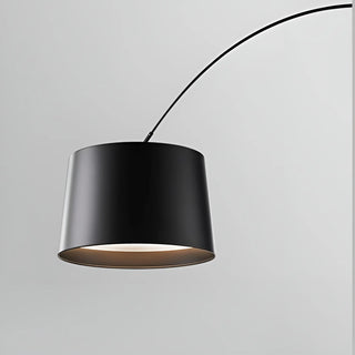 Close-up of black aluminum lampshade on MIRODEMI arc floor lamp showing smooth matte finish