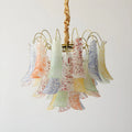 Calyra multicolor Murano glass chandelier with cascading pastel art glass for modern luxury interiors