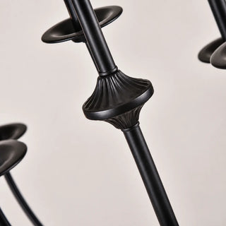 Detail of the fluted central column and two-tier structure of the Candelara chandelier