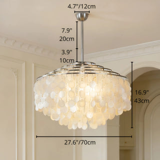 Capiz shell chandelier dimensions 27.6in modern pendant ceiling light size guide