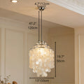 Capiz shell pendant chandelier dimensions 13 inch diameter modern hanging light fixture