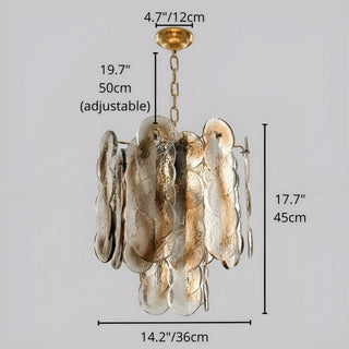 Caspian Textured Glass Amber Chandelier Dimensions 36cm