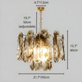 Caspian Textured Glass Amber Chandelier Dimensions 55cm