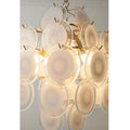 Detail view of the copper electroplated iron frame on the Cassia chandelier