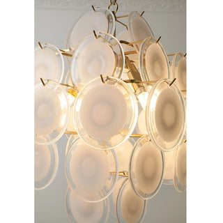 Detail view of the copper electroplated iron frame on the Cassia chandelier