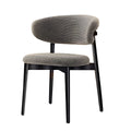 Nordic-style Casto chair in khaki textured fabric with bold black solid wood frame
