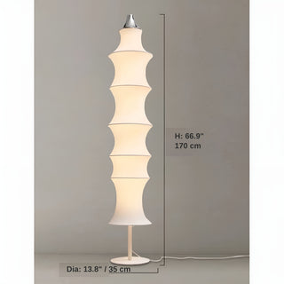 Celeste White Silk Modern Floor Lamp
