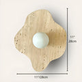 Dimensions of the Celestia Marble & Glass Wall Sconce in flower shape, measuring 11 inches or 28 centimeters.