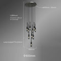 Radiant Stairway Smoky Gray Pendant Chandelier, 10 Lights