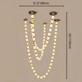 Collier Cloudstone Chain Chandelier 31.5x59" 80×150 cm – handcrafted copper and cloudstone LED lighting sculpture by Mirodemi