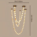 Collier Cloudstone Chain Chandelier 39.4x59" 100×150 cm – modern Italian copper & cloudstone pendant light