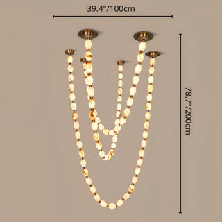 Collier Cloudstone Chain Chandelier 39.4x78.7" 100×200 cm – luxury adjustable LED chandelier for staircase or villa