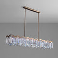 Colorful Crystal Accent Linear Chandelier for Dining Room