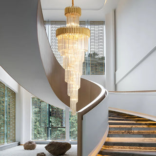 Art deco black frame crystal chandelier for a luxury home