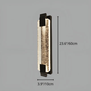 23.6" 60cm modern outdoor LED wall light with crystal bubble glass and sleek design