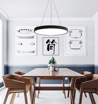 La Turbie | Black & White Thin Round Pendant Lamp