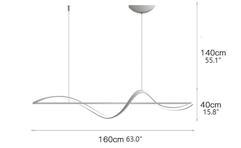 MIRODEMI custom order -  Minimalist Pendant LED Linear Chandelier for Kitchen, Dining Room