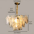 Designer Murano style glass chandelier 23.6in with gold frame and layered glass shades