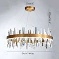 Jodoigne | Round Gold Crystal Chandelier for Dining Room