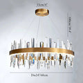 Jodoigne | Round Gold Crystal Chandelier for Dining Room