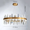 Jodoigne | Round Gold Crystal Chandelier for Dining Room