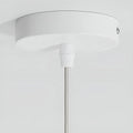 Elara white silk modern pendant light close-up showing fabric texture