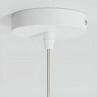 Elara white silk modern pendant light close-up showing fabric texture
