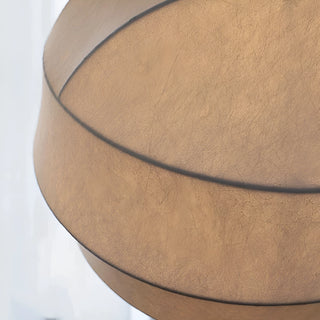 Illuminated Elara white silk pendant light emitting warm glow