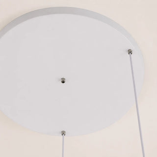 Detail of the Filara round plate ceiling mount with suspension cords