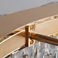 Close-up of brushed gold chandelier mount and premium hardware construction