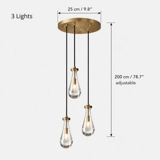 Guttara dimension diagram, Round 3 Lights: Dia25cm canopy, 200cm adjustable cords
