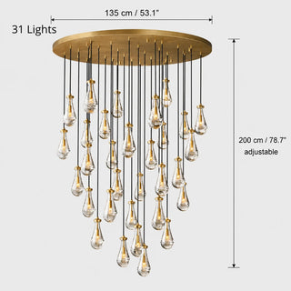 Guttara dimension diagram, Round 31 Lights: Dia135cm canopy, 200cm adjustable cords