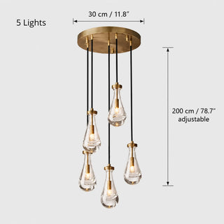 Guttara dimension diagram, Round 5 Lights: Dia30cm canopy, 200cm adjustable cords