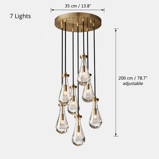 Guttara dimension diagram, Round 7 Lights: Dia35cm canopy, 200cm adjustable cords