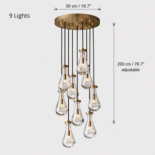 Guttara dimension diagram, Round 9 Lights: Dia50cm canopy, 200cm adjustable cords