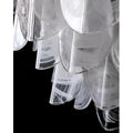 Handcrafted Murano glass chandelier detail with layered translucent smoked glass panels