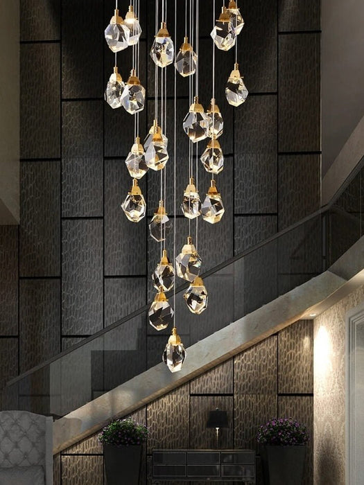 MIRODEMI® Luxury diamond crystal chandelier for staircase, living space, stairwell