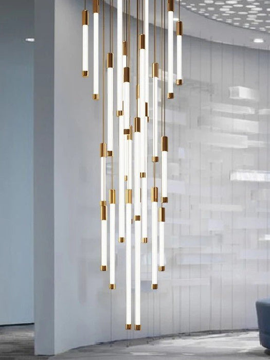 MIRODEMI Gold/Black/ Stainless Steel Hanging Chandelier For Staircase, Foyer, Stairwell
