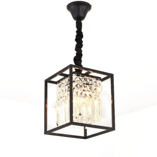 Inverno e Monteleone | Square Crystal Hanging LED Chandelier for Dining Room, Kitchen, Living Room