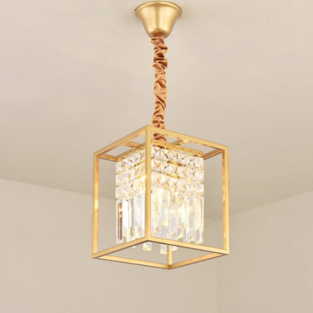 Inverno e Monteleone | Square Crystal Hanging LED Chandelier for Dining Room, Kitchen, Living Room