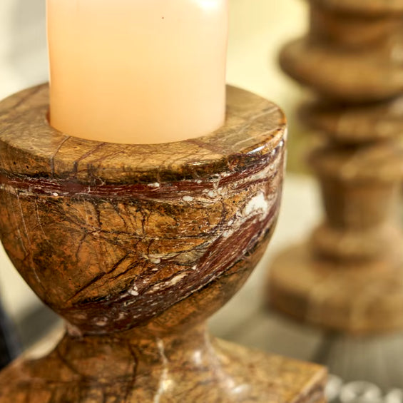 Natural Marble Vintage Candlesticks