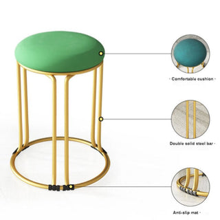 Nordic Suede and Leather Stacked Dining Round Stool