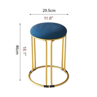 Nordic Suede and Leather Stacked Dining Round Stool